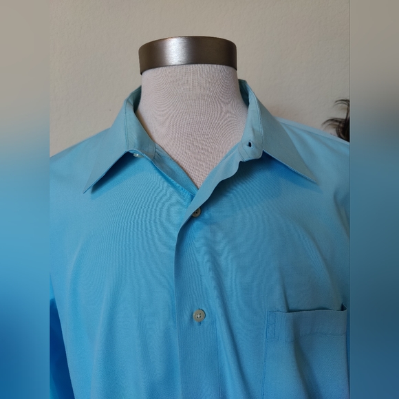 Men's Croft & Barrow teal button down Dress Shirt 🔘 (XL) 🩵💙💚🩵 - Picture 4 of 13